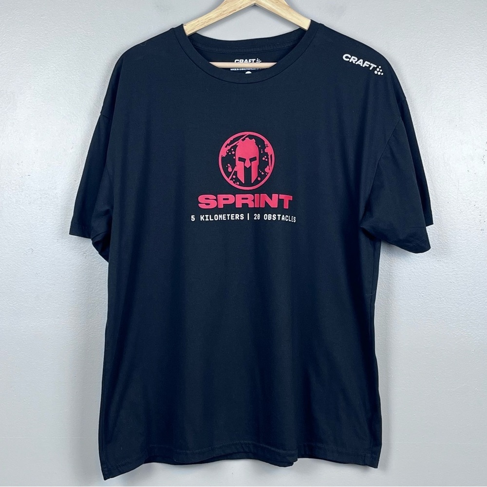 Craft Spartan Men's Sprint Finisher Double SIded Graphic Print Tee Size XL; Race